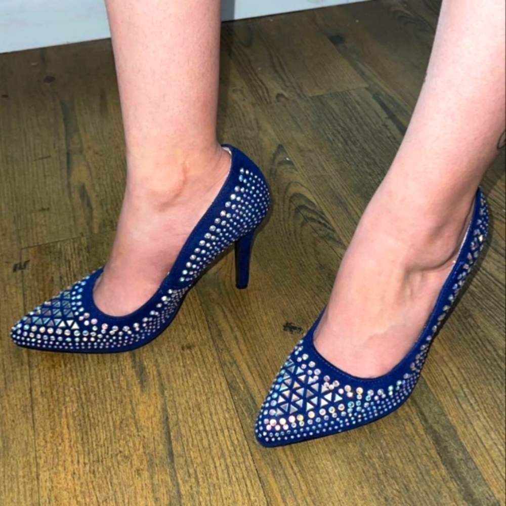 Size 7, Navy Blue, Stilettos